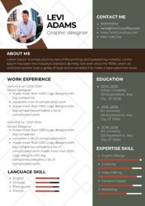 Resume/CV Template for IT Specialists and Corporate Managers Word