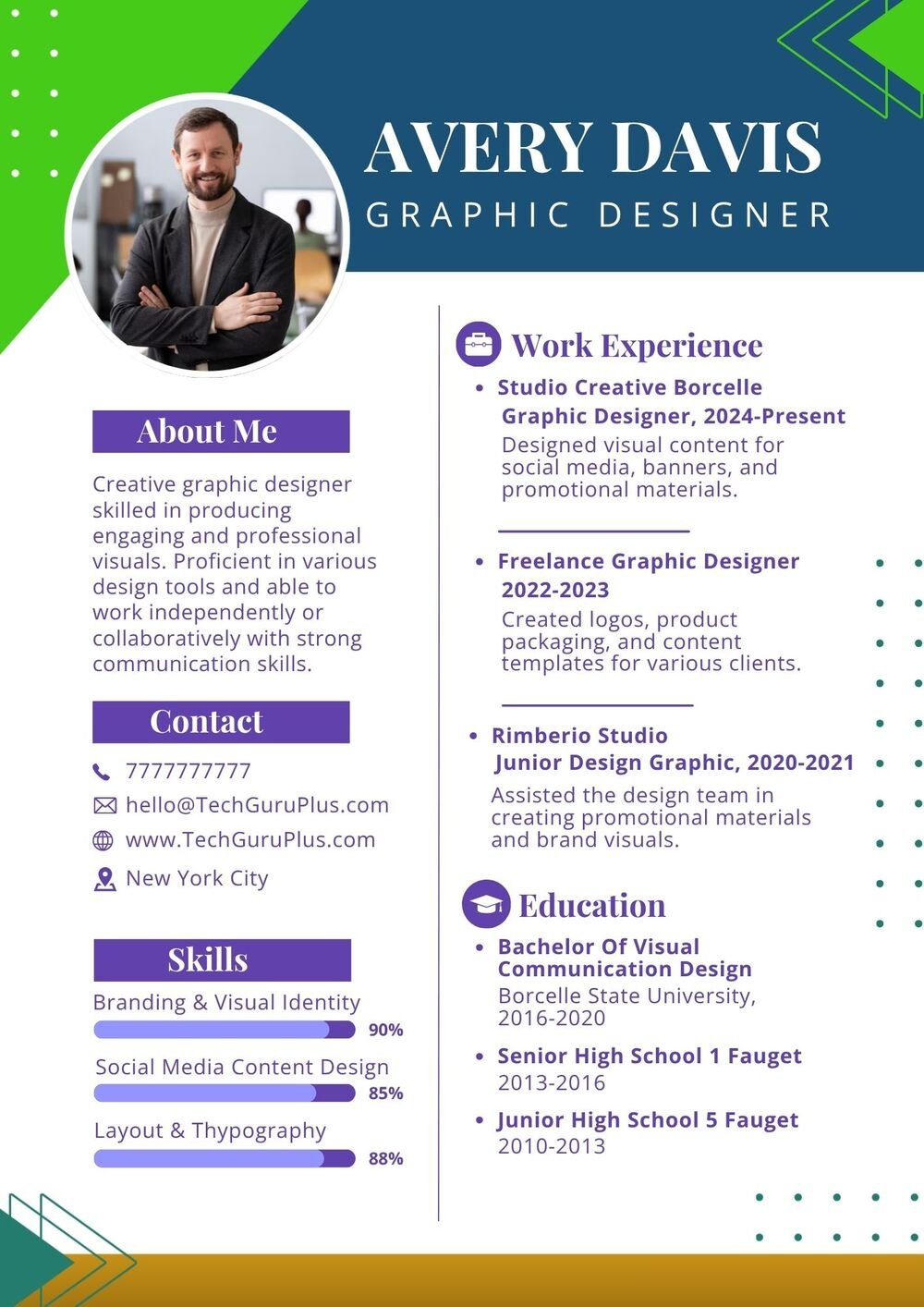 Resume CV Template for IT Specialists and Support Engineers Word