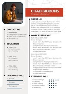 Resume/CV Template for Interior Designers and Space Planners Word