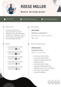 Resume/CV Template for Project Managers and Team Coordinators Word