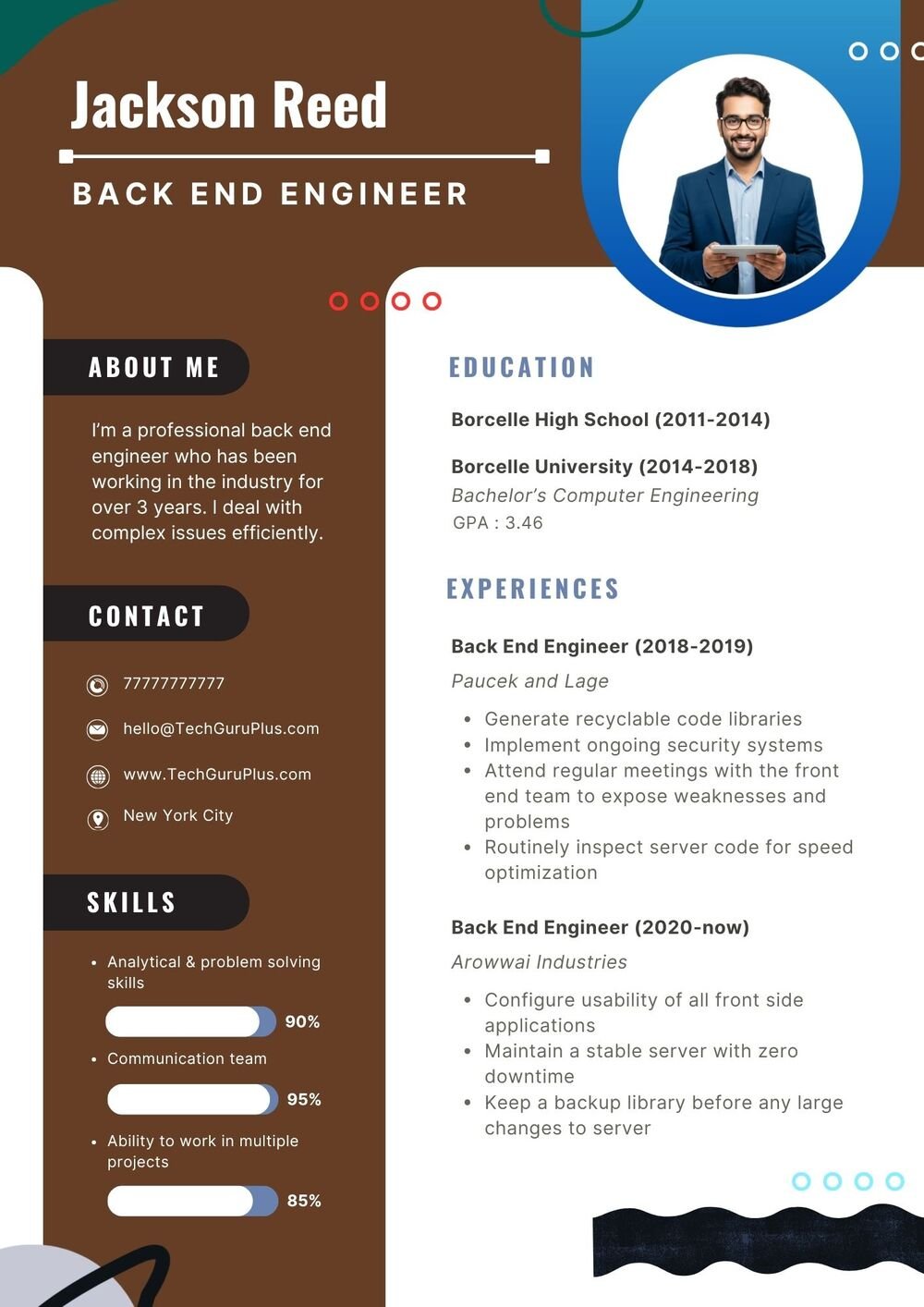 Resume CV Template for Sales Representatives and Agents Word