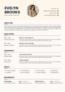 Resume/CV Template for Social Media Specialists and PR Leads Word