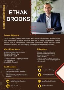 Resume/CV Template for System Administrators and IT Professionals Word