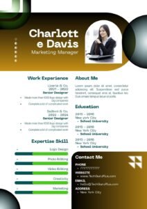 Resume/CV Template with Corporate Brown Header for Word