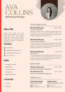 Resume/CV Template with Minimalist Aesthetic for Word