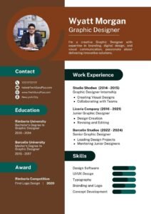 Resume/CV Template with Rich Earth Tones and Dark Teal Accents Word