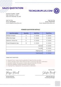 Simple Quotation Template in Word – Free & Editable