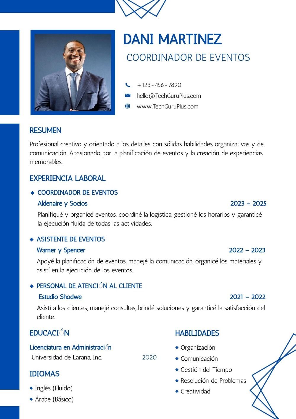 Diseño Curricular Azul para Coordinador de Eventos