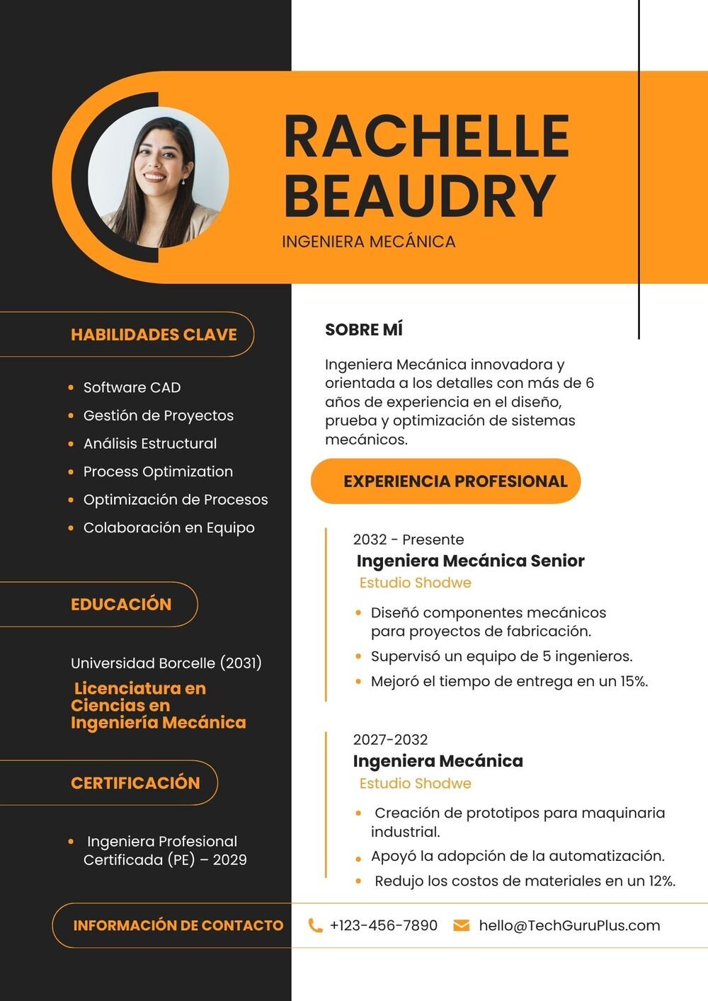 Diseño Curricular Naranja y Negro para Ingeniería