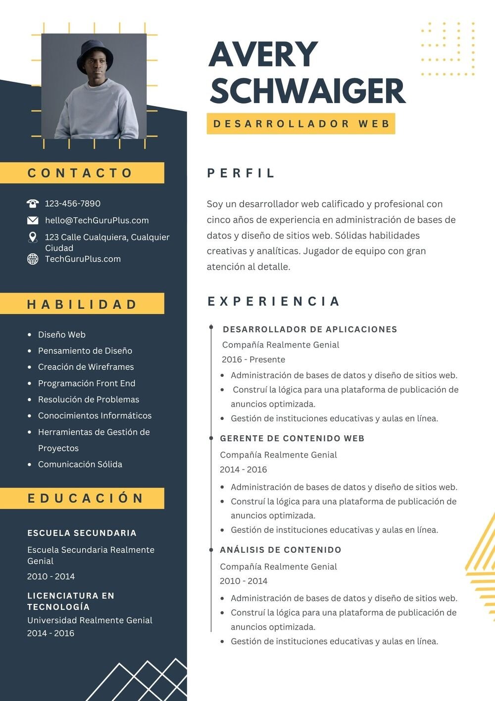 Formato Geométrico para Desarrollador Web