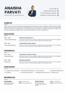 Formato Minimalista para Especialista en Redes Sociales