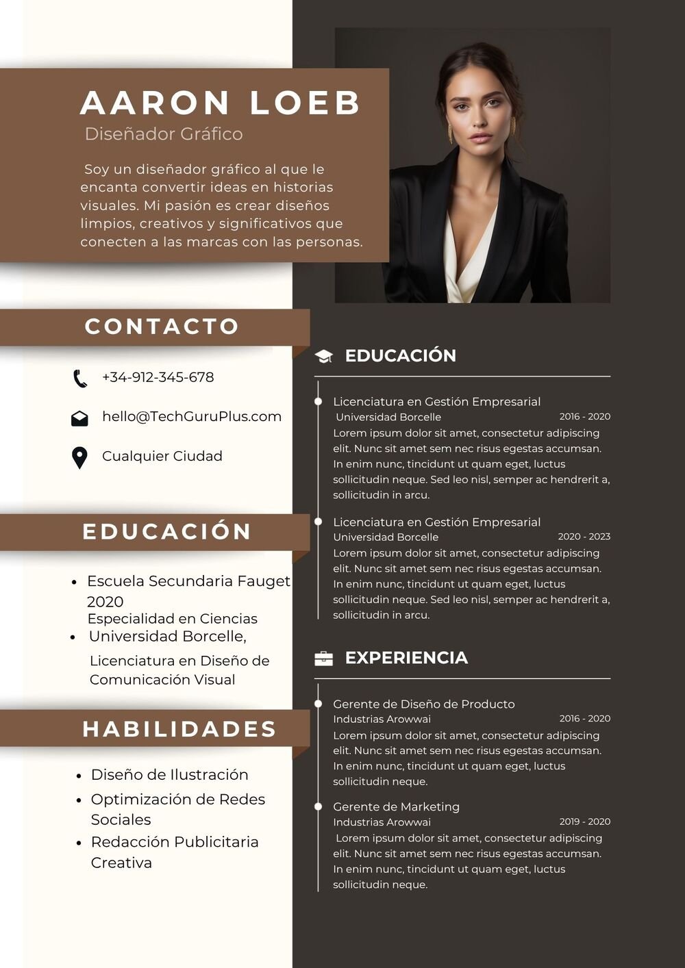 Plantilla de Currículum de Diseñador Gráfico