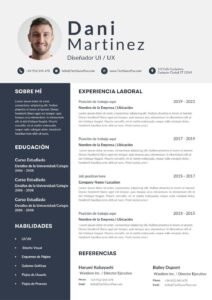 Plantilla de Currículum de Diseñador UIUX