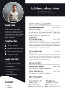 Plantilla de Currículum de Gerente de Marketing