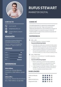 Plantilla de Currículum de Marketer Digital