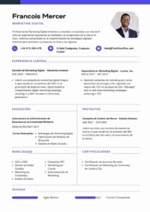 Plantilla de Currículum de Marketing Digital