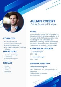 Plantilla de Currículum de Oficial Exclusivo Principal