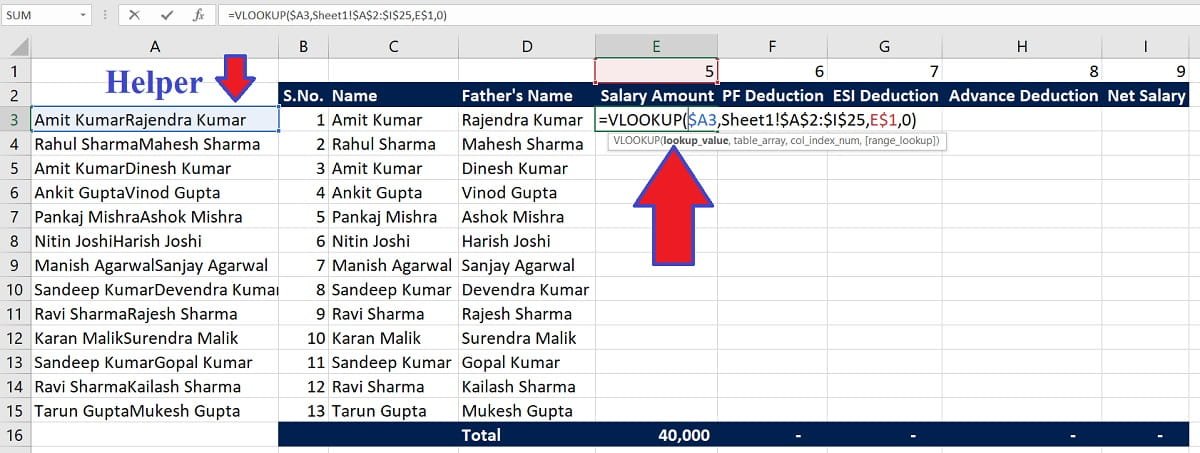 How to use Vlookup when there are Duplicate Values in the List in Excel