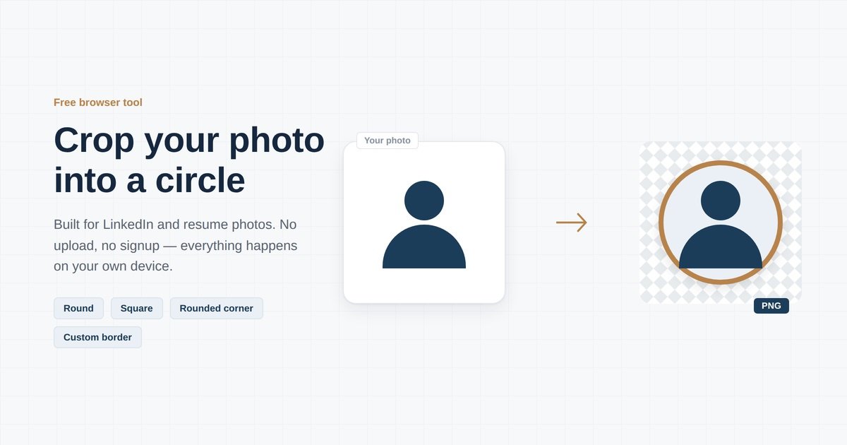 LinkedIn & Resume Photo Circle Crop Tool
