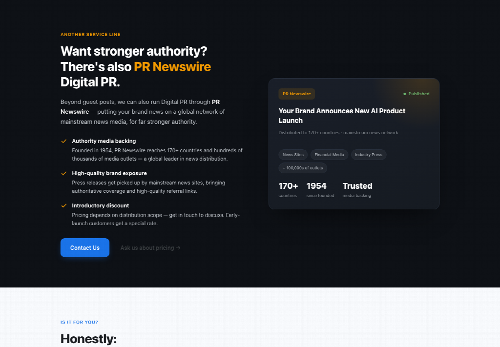 Want Stronger authority the PR newswire